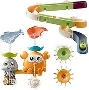 OR OR TU Bath Toys Bathtub Toy Slide Water Toys Crabs Octopus Bath Toy Suction Cup Fidget Spinner Bath Toys for Toddlers Age 3 4 5+ Year Old