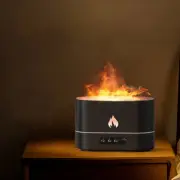 Aroma Humidifier Essential Oil Diffuser 3D Flame Mist Air Home Decor White/Black