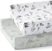Sorrel + Fern Changing Pad Cover 2-Pack (Arctic Journey) - Premium Fitted Sheets - Buttery Soft Cotton Blend