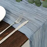Table Runner Boho Gauze Cloth Wedding Table Runner Wedding Table Decor - Blue