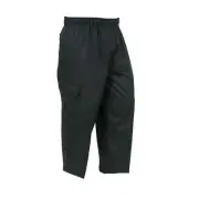 Mercer Culinary Genesis Women's Black Cargo Pants w/ Elastic Waist - XXL