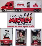 NEW 2004 Coca Cola Coke MICKEY MOUSE Anniversary Carrier Truck LTD Semi Lights