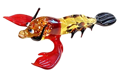 Hand Blown Glass HANDMADE Art Figurine CRAYFISH # 6535