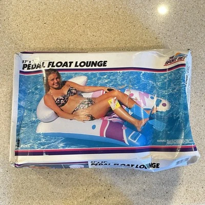 VTG Intex The Sport Set 1994 Pedal Float Lounge Pool Inflatable 57”x37” As-Is