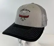 NEW Lake City Minnesota Light Grey Black SnapBack Trucker Hat Cap