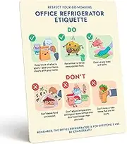 Office Refrigerator Etiquette Guide - Magnetic Signs for Refrigerator to Promote Respectful Behavior - Magnet Posts Etiquette Set for Office Decor - Shared Kitchen Decor - Colorful, Cute Fridge Magnet