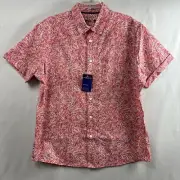 Apt. 9 Blouse Women's Large Button Up Floral Top Short Sleeve Untucked