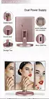 Three Panel LED Lighted Make Up Mirror 180 degree free rotation and storage