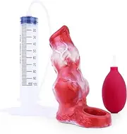 SAHOOSAFETY Dog Squirting Dildo Penis Sleeve Men With Sperm Squirting Function Penis Sleeves Extender Enlargement Dick Knot Dog Sex Toys for Men(M)