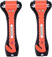 Autoark Car Safety Antiskid Hammer Seatbelt Cutter Emergency Class - Window Punch Breaker Auto Rescue Disaster Escape Life-Saving Hammer Tool,2 Pack,AZ-012
