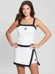 GUESS Eco White Harper Active Top Size: XL, Spandex