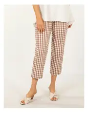 [Fella Hamilton] Baylee Check Pant in Toffee White