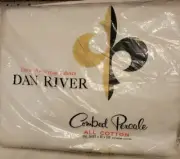 Vintage DAN RIVER White DOUBLE FLAT SHEET Combed Percale Cotton Full Size New