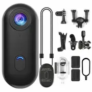4K WIFI Thumb Action Camera 64g Card Wearable Sports Mount Anywhere Helmet Cam for Cycling Motorcycle Travel Pet Christmas Gift COL Black