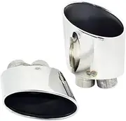 Car Exhaust Tip Compatible For Audi RS3 RS4 RS4 RS5 RS6 Double Inner Muffler Tip S3 S4 S5 S6 Exhaust System Exhaust Tipe Nozzle(Silver A)
