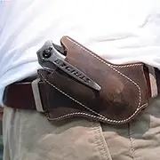 Leather Knife Sheaths for Belt, Knife Holster, Pocket Knife Sheath, Leather Sheath for Folding Knife Carrier (Black)