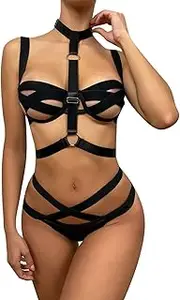 [Generic] Womens Sexy Outfits Festival Bowknot Christmas Lingerie Women Sexy Bodysuit Red Backless Nightwear Lingerie for Women