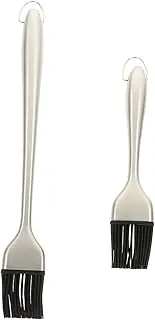 2-Piece Silicone Basting Brush Set Barbecue Comfortable to Hold Handle Grill Baking Oil Brush Household Oil Brush for Cooking