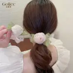 【GOLICC】玫瑰花 髮圈(髮飾 頭飾 髮夾 髮圈 韓國 生日禮物 盛夏慶禮物)