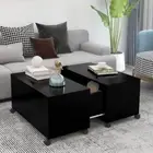 Modern Side Coffee Table Storage Compartment With Wheels Extending Tabletop