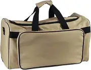 Multi-Function Sneaker Bag - Waterproof Duffel with Adjustable 4-Layer Storage, Khaki, Shoulder Strap