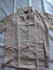 Urban Outfitters Linen Shirt. Oat. Short Sleeve. Collared. Size Small