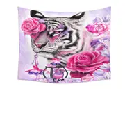 Painted Hummingbirds and Fuchsia Tiger Tapestry