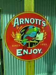 ARNOTTS TEDDY BEAR BISCUITS HUGE 560 MM DIAMETER TIN METAL SIGN TIM TAM