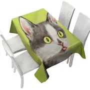 Yearning Grey Kitty Cat Tablecloth