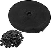 jojofuny Knit Elastic Band with Buttonholes - High Stretch Waistband Sewing Spool and Buttons for DIY Projects Waistbands Necklines Pants Waist 30m