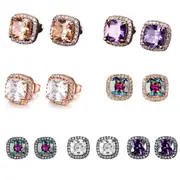 Fashion Earring Buckle Zirconia Stud Earrings Women Elegant Jewelry Accessories