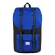 【Herschel】Little America 中型 黑色 藍色菱格紋 磁扣 橡膠帶 筆電夾層 大容量 帆布 背包 後背包