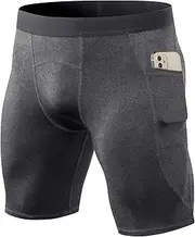 [SPVISE] Compression Shorts Men Spandex Sports Shorts Workout Running Gym Shorts Cool Dry Athletic Baselayer Underwear Pockets