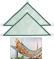 ADOGGYGO Reptile Lounger Ladder - Bearded Dragon Hammock Accessories for Geckos, Lizards & Reptiles (Green)