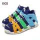 Nike 休閒鞋 Air More Uptempo BG 女鞋 大童 藍 白 氣墊 大Air 萬花筒 FJ0693-455