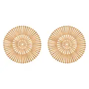 2x Annabel Trends Bamboo Dining Table Placemat Decorative Mat 37cm Round NTRL