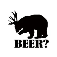 在飛比找Yahoo!奇摩拍賣優惠-汽車精品百貨Bear+Deer=Beer車貼BEER鹿熊反光
