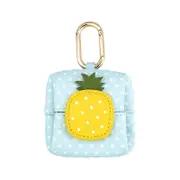 Wallets Pineapple Pattern Blue Plaid Cute Multifunctional Mini Leather Coin Purse With Keychain For Lipstick Bluetooth Earbuds And Small Essentials