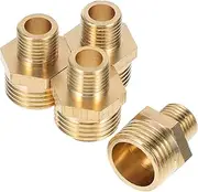 BUGUUYO 4pcs Brass 1/2 to 1/4 Conversion Adapter: Seamless Connection with Different Thread Sizes - Anti-Leak Design for Garden Hose and Water Pipes