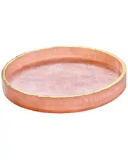 Tiramisu Pink Resin Round Serving Tray