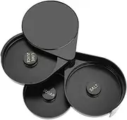 3-Tier Bar Glass Rimmer, Salt and Sugar Trays, Rotating Bartender Tool for Cocktails, Margaritas, Bloody Marys and Gimlets, Black