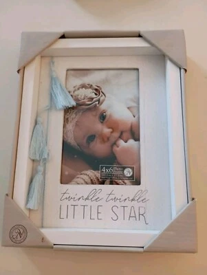 New View 4x6 Off white Wooden Baby Picture Frame "twinkle twinkle LITTLE STAR"