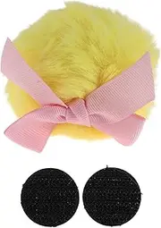 X AUTOHAUX Motorcycle Helmet Accessories Decoration Bow Tail for Motorcycle Bicycle Skiing Helmets Yellow Plush Stickers 1 Set