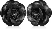 [ULTECHNOVO] Faux Leather Flower Summer Boots Wedding Sandals Pair Black Shoe Clips for Wedding Pointed Toe Pumps