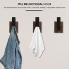 4 Pcs Coat Rack Wall Mount Walnut Wood Coat Hooks Heavy Duty Aluminum Wall QAUgB