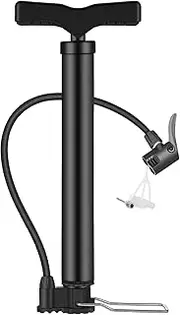 Bike Pump Portable Multifunction Mini Bicycle Air Pump 120PSI Bicycle Inflator Reversible Presta & Schrader Valves with Ball Needle