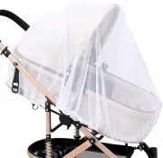 Mosquito Net for Stroller 1 Pack Durable Bug Net for Bassinet Playard Cradle Whi