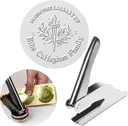 Book Embosser Handle: for 40MM Diameter Stamp Size, Book Embosser for Books, envelopes, Cards, Stickers, Book Stamp Embosser with 10 Stickers (Blossoming Wonder (Silver))
