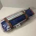 Picnic Blanket Red Stripe Camping Outdoor Beach Hook & Loop Close Leather Strap