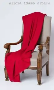 ALICIA ADAMS BABY ALPACA CHERRY (RED) THROW BLANKET BNWT $385